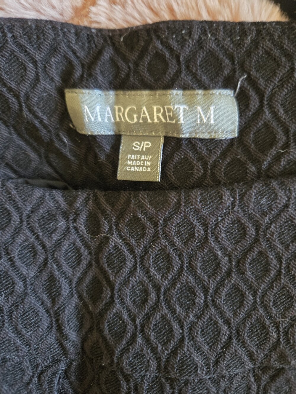 Margaret M Womens Black Diamond-Textured Pull On Pants